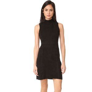 NWOT Theory Lamb Suede Sleeveless Eulia Black Mock Neck Dress